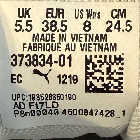 PUMA Carina Women's Sneaker White Iridescent Size 8 - Picture 8 of 8